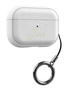 [Customized]Personalized Custom Luxury Name Letter Customized Cover Compatible With 1 2 3 4 Pro 2 Pro 3 Lychee Pattern TPU Earphone Case