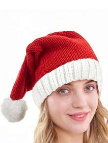 2pcs Christmas Santa Claus Costume Accessories Set (Santa Hat And Gloves), Cute Red Santa Hat With White Trim And Matching Gloves, For Women, Pop Culture Themed Party Prop, Christmas Hand Warmer - Multicolor - View 4
