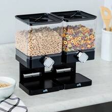 Zevro Compact Dry Food Dispenser Dual Control Black/Chrome Gift - Black - View 3