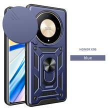 Funda adecuada para Honor X9C 5G/Honor Magic7 Lite 5G/Honor X9B 5G/Honor Magic6 Lite 5G, con soporte de anillo, protección de cámara, a prueba de golpes, antihuellas dactilares y antideslizante - Azul Marino - Ver 12
