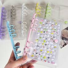 A6 Transparent Loose-Leaf Cover Sticker Book, Stickers, 3D Sticker Storage Box, 6-Ring PVC Notebook Set, DIY Journal - Multicolor - View 11