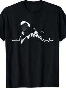 Motor Paraglider Heartbeat Powered Paragliding T-Shirt - Style 9 - View 1