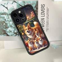 [Teléfono] Funda con diseño de cachorro Shiba Inu Corgi, estilo "Eye Staircase", divertida, elegante y con personalidad. Un teléfono sencillo y moderno para hombres y mujeres. Ideal para amantes de los perros. Un accesorio con estilo. - Negro - Ver 8