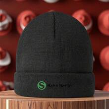 S-Bahn-Berlin Lightweight Warm Beanie - Elastic And Soft Acrylic, Vivid Green And Black Design With 'Bahns-Berlin' Logo, Perfect For Skateboarding, Outdoor Activities, And Urban Street Style, Machine Washable, Winter Headwear| Fashion Beanie| Comfortable Fit, Beanie, Hat, Suitable For Women's Christian Message, Duckduckgo, Benelli, Gojek - Đỏ - Xem 1