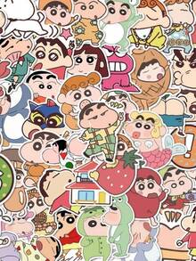 A Set Of 100PCS Crayon Shin-Chan Journal Stickers, Phone Cases, Suitcases, Tablet Computers, Guka Material Stickers, Suitable For Decorating Mobile Phones, Laptops, Suitcases, Water Cups, Skateboards, Notebooks And Guitars It Is Perfect For Daily Use