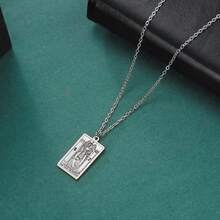TEAMER Stainless Steel Tarot Cards Necklace Vintage Tarot Jewelry Good Luck Amulet Pendants For Women{Inchcolor_nameinch:InchSilver-THEHIGHPRIESTESSinch} - 銀-THEHIGHPRIESTESS - 查看 6