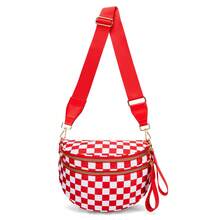 Women Crossbody - Red and White Plaid - View 1