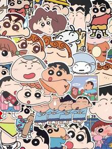 A Set Of 100PCS Crayon Shin-Chan Journal Stickers, Phone Cases, Suitcases, Tablet Computers, Guka Material Stickers, Suitable For Decorating Mobile Phones, Laptops, Suitcases, Water Cups, Skateboards, Notebooks And Guitars It Is Perfect For Daily Use