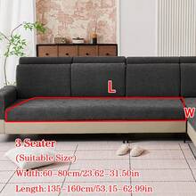 1pc Plush Jacquard Anti-Slip Sofa Seat Cushion Cover, Soft & Skin-Friendly, Pet-Proof, Elastic Sofa Slipcover, Suitable For L-Shaped Combination Sofa And 1/2/3/4 Seater Sofa, Spring/Autumn (Sold Individually)