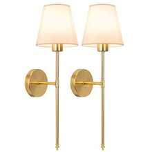 Set Of 2 Rechargeable RGB Wall Lights (With Remote Control) - 15-Color Dimmable Wall Sconces, Suitable For Bedrooms, Living Rooms, Hallways, Bathrooms, Kitchens, And Closets. Installation Options: Wall Drilling / Double-Sided Adhesive. - 金色 - 查看 8