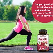 Suplemento de vinagre de manzana, potencia natural 1000 mg, para el control del peso y la energía diaria, 120 cápsulas - 1 botella - Ver 5