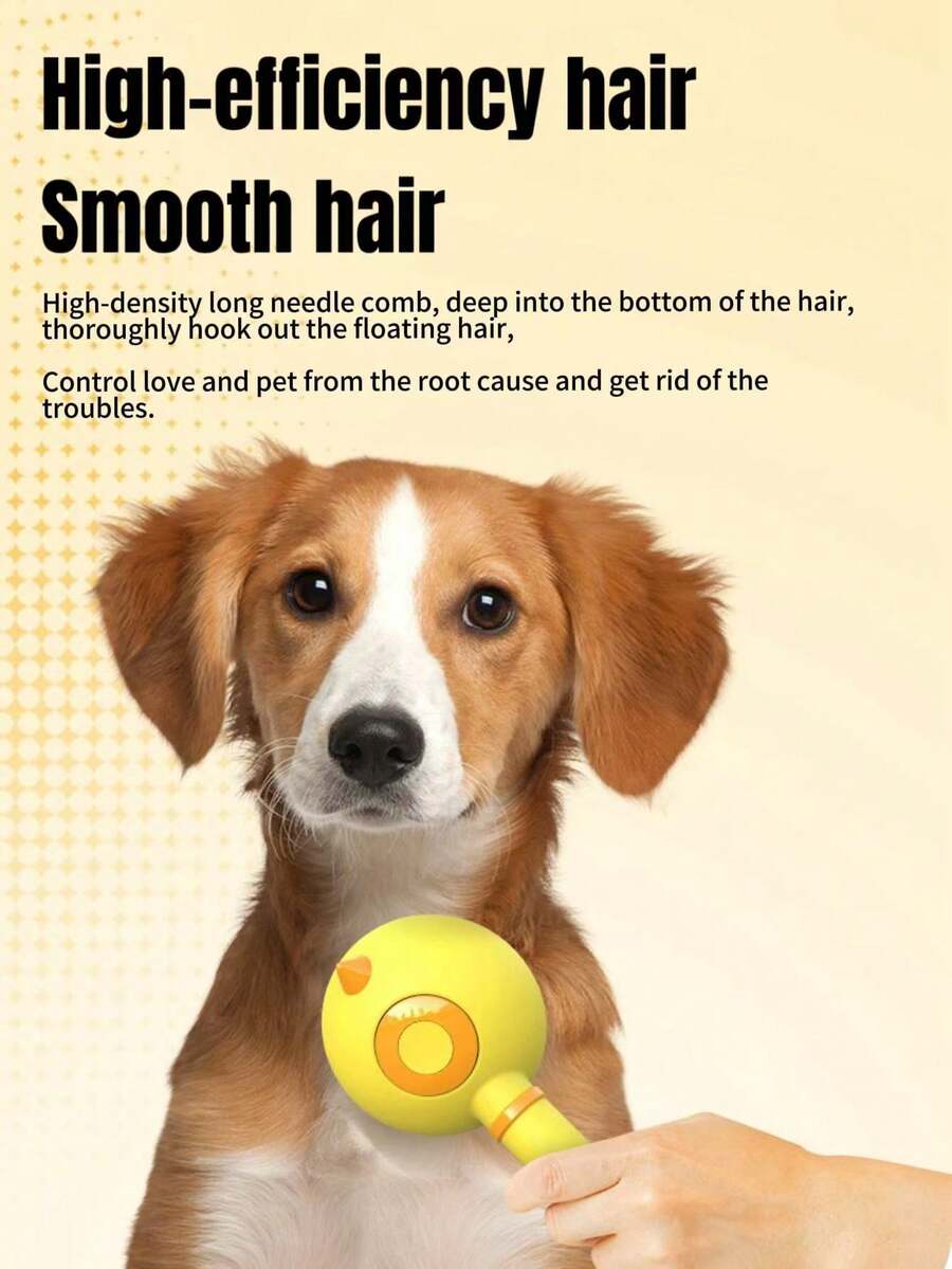 فرشاة تنظيف بشكل صوص، مناسبة لكل من الكلاب والقطط - تجمع بين وظائف فرشاة التدليك، فرشاة تنظيف الشعر المتساقط، وأسنان تنظيف التشابك