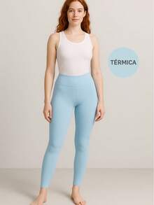 Premium Lined Thermal Leggings - 淺藍色 - 查看 2