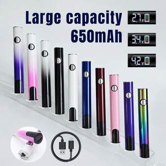 Batería de rosca 510, batería de alta capacidad de 650mAh, pantalla digital, puerto de carga USB-C, voltaje ajustable y diseño portátil, adecuado para pasatiempos DIY y reparación inalámbrica en interiores/exteriores, sin incluir punta de soldador