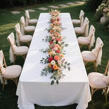 1 件装多用途白色桌布，适用于节日聚会、家庭派对、酒店、餐厅、团体活动、甜点桌、咖啡桌、餐桌铺面。 - 白色 - 查看 7