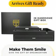 Mens Jewelry Box Nightstand Organizer - Everyday Carry Valet Tray For Men - Watch And Jewelry Box For Men With Large Smartphone Charging Station - Mens Jewelry Organizer And Valet Box - Ivory - View 3