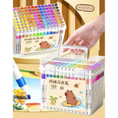 1 Hộp Bút Vẽ Acrylic, Bút Vẽ Graffiti Tự Làm, Bộ Bút Vẽ Màu Nước Nhiều Màu Sắc, Bút Acrylic, Chống Nước và Khô Nhanh, Thích Hợp Cho Vẽ Graffiti và Vẽ Học Đường (3 Kiểu Bút Được Giao Ngẫu Nhiên)