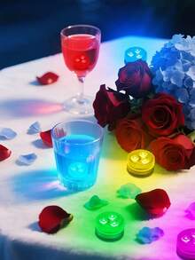 1pc Wireless Underwater Light, LED Waterproof Color Changing Small Tea Light, RGB 7-Color Submersible Light, Atmosphere Lamp, Pool Light, Pond Light, Vase Light, Bathtub Light, Fish & Aquatic Plant Enhancing Light, Water Floating Light - Multicolor - View 8