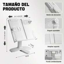 ¡RecomendadoAtril para Libros Multifuncional, Soporte para Libros para Lectura, Atril para Partituras, Porta para Libros Cocina con Clips Elásticos para Páginas para Partitura de (Blanco)¡Top de Temporada - ROSA - Ver 2