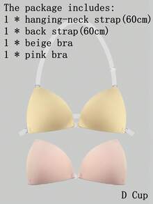 ideaCCSZ 粉色三角杯隐形文胸，法式提拉文胸，适合搭配无肩带晚礼服，C D E F 大杯深V设计提拉胸部自粘式，前扣隐形硅胶乳贴，可重复使用的女士内衣及内衣配件 - 彩色 - 查看 48