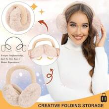 Set de Gorro Bufanda de Punto Invierno con Guantes de Pantalla Táctil Orejeras de Cálida Calcetines de Forro Polar 5 en 1 Conjunto - beige - Ver 2
