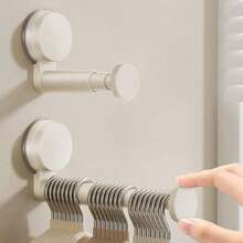 Hanger Organizer Stacker, 2 Pack Suction Cup Self-Adhesive Extendable Garment Rack, Space Saving Clothes Hanger Storage Holder For Closet Laundry Room (White),24074876 - White - View 4