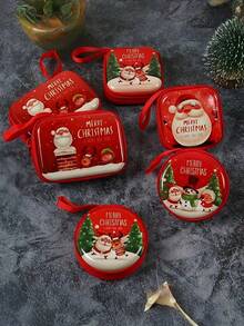 1 pieza Bolsa navideña brillante para la temporada de fiestas, neceser de maquillaje con temática de brillo, mini bandolera, combinable con atuendo navideño 2025