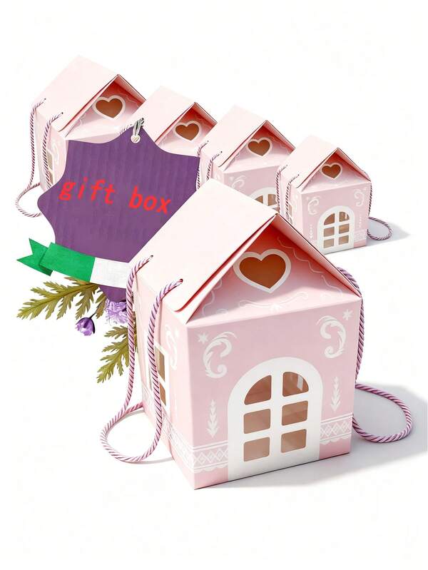 Enchanted Christmas Cottage Gift Box A Wreath On The Door, House Interior Decorations For Home Presents For Treats And House Shaped Gift Boxes Mansion Ideal