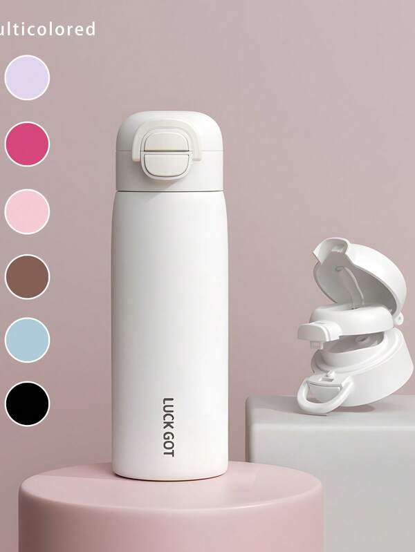 1 Pair Stainless Steel Water Bottles, Highly Attractive Sports Water Bottle With Strap, Large Capacity, Simple, Insulated