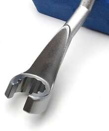 EstiloLlave de tuerca de inyección de combustible de 19 mm con cuadradillo de ½", línea de inyección de 12 puntos, llave de tuerca acampanada tipo abierto para motor diesel Mercedes-BenzVersión mejorada