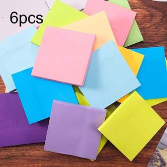 3x3英寸办公学习笔记荧光彩色便利贴学生便利贴撕取式留言笔记本