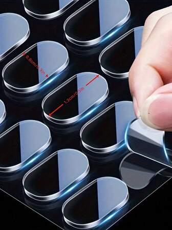 300片双面亚克力胶带，多用途，无缝，防水，不留残胶，强力粘垫，可移除墙贴，适用于木材、塑料、玻璃和金属；可用于婚礼、气球、海报、相框、汽车贴纸、模型固定、派对用品和办公用品；也适用于家居装饰。（1张=60片）