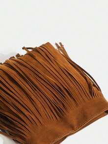 Neue Mode Herbst und Winter Retro Wildleder einfarbig Quaste Frauen Nische Handytasche Westlicher Stil Hongkong Stil Schulter Umhängetasche vielseitig personalisiert einfacher lässiger Stil Pendeln Reisen Einkaufen Lässig Reisen vielseitig täglich einfach und leicht braun, neuester modischer Wildlederbeutel für Frauen, perfekt passend zu Herbstoutfits Frauenkleidung Herbst Neue Herbstmode 2025 für Frauen