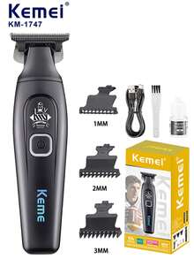 Kemei Juego de cortapelos para hombres 2 en 1 - Kit de herramientas de aseo recargable por USB, cortadora de cabello profesional, recortadora y afeitadora de barba para hombres, uso de barbería, juego de herramientas de corte de cabello en casa, regalo para hombres, regalo del Día del Padre - Negro - Ver 15