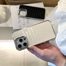 【新たに登場したもの】【高品質】大穴アクリル接着剤 クロコダイルスキン風スマホケース 耐衝撃 汗防止 指紋防止 耐摩耗compatible with  iPhone 16 Pro Max/16/16 Pro/16 Plus/15/15 Pro Max/15 Pro/14 Pro Max/14 Pro/13/13 Pro Max/1 対応 - ピンク - チェックする 8