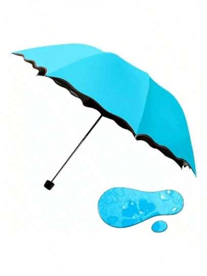 Sombrilla mágica, varios colores, al contacto con el agua empieza a aparecer su estampado Paraguas Mágico Protector Solar Mágico Contra el Sol y la Lluvia Diseño Compacto para Uso Diario