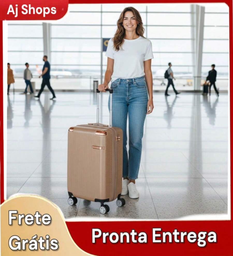 10kg Standard ANAC Travel Suitcase With 360° Removable, Expandable, Rigid, Lightweight, Durable, Premium ABS, Small Executive Carry-On Luggage, Sturdy, Reinforced, Silent Wheels, YGM Suitcases, Colors: Black, Blue, Pink, Gold, Silver, Beige - 金色 - 查看 1