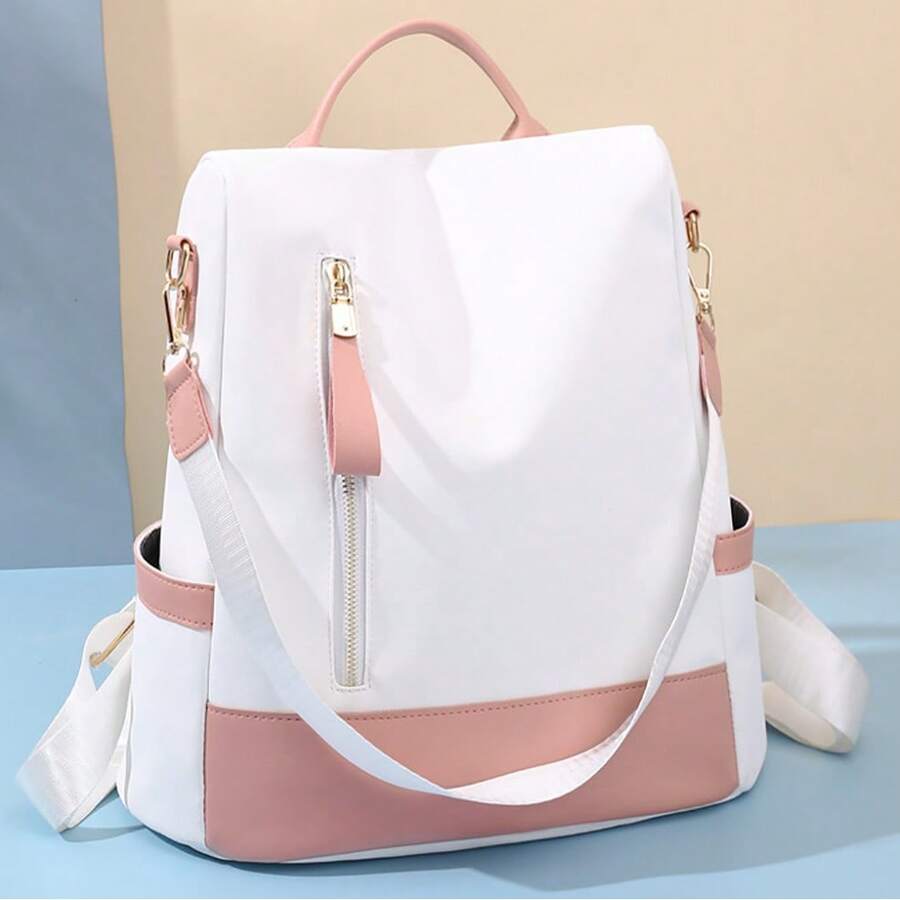 Sac à dos, portefeuille, antivol et imperméable, voyage léger, sac à dos femme, sac bandoulière - Rose bonbon - Voir 1