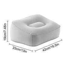 Almohada inflable para reposapiés, almohada para reposapiés de viaje, cojín portátil para acampar, viaje en casa con bomba de aire, pierna arriba, gris, 1 ud. - Gris - Ver 6
