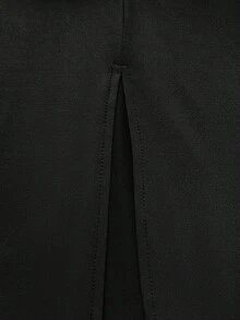 1 szt. Elegancka, jednokolorowa dzianinowa sukienka damska z długim rękawem, dopasowana, marszczona, z wycięciami, seksowna, maxi, odpowiednia na formalne wydarzenia, imprezy, w kolorze czarnym