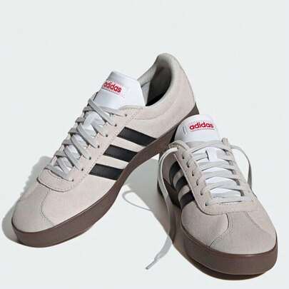 Adidas 阿迪达斯 VL COURT 2.0 舒适百搭低帮运动鞋，灰色/黑色 NEO VL COURT 复古休闲鞋、运动鞋、滑板鞋，男女款