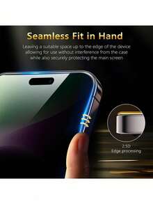 Yezodawee 3片装360°全覆盖隐私屏幕保护膜 – 四向隐私保护，超强钢化玻璃，强度提升5倍，隐形防护，防指纹，易于安装，防刮花，无气泡，兼容手机壳，防窥防指纹防摔，适用于 17 Pro Max/17 Pro/17 Air/17/16 Pro Max/16E/16 Plus/15 Pro Max/14/13/12系列