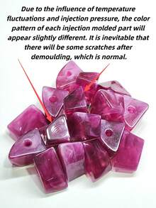 两件套优雅性感的不对称几何波浪纹仿玉多色花卉木纹琥珀花卉树脂吊坠耳环套装，搭配金色心形耳钉和圆形耳环，适合派对、度假、海滩等场合佩戴。树脂材质呈现多种色调和图案，每一件都独一无二。脱模后可能会有轻微的模痕或划痕，这是正常现象。