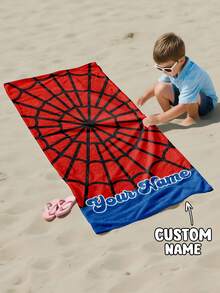 Personalized Kids Beach Towel, Summer Birthday Gift, Summer Vibe, Girls Beach Trip, Customized Beach Towel, Swimming Pool, Beach Decor - Multicolor - View 4