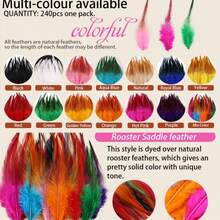 100根5-7英寸白色公鸡羽毛，手工制作，带鞍形夹，适用于婚礼、家庭聚会、捕梦网和DIY工艺品 - 白色 - 查看 6