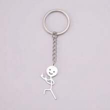 趣味涂鸦钥匙扣，幽默造型不锈钢钥匙扣，不锈钢人偶，钥匙扣吊坠 - 情人节男士礼物的完美之选，适合装饰包包和汽车配件，个性化钥匙扣 - 彩色 - 查看 7