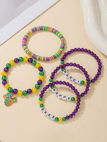 Bohemian Western Festival Mardi Gras Party Polymer Clay Layered Bracelet, Popular Cross-Border E-Commerce Item - Multicolor - View 2
