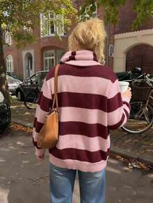 Áo khoác len cardigan dài tay dành cho nữ, phối họa tiết sọc, cài cúc, đa năng, thích hợp mặc đi biển, nghỉ mát, mặc hàng ngày, dự tiệc trà, mùa thu/đông. - Nhiều màu - Xem 7