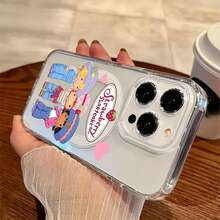 Funda para teléfono con diseño de  y sus amigos: una opción encantadora. Compatible con teléfonos ,  17,  16 Pro Max,  15 Pro Max,  13 y  12. Fabricada en TPU, ofrece protección contra golpes y caídas. Un regalo perfecto para familiares, amigos, parejas y para Halloween. - transparente - Ver 4