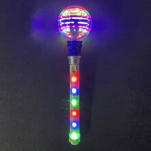 1個 LED 手持旋轉造型燈 LED 閃爍燈 彩色魔杖 旋轉魔球棒 聖誕生日派對用品 隨機顏色 - 彩色 - 查看 8